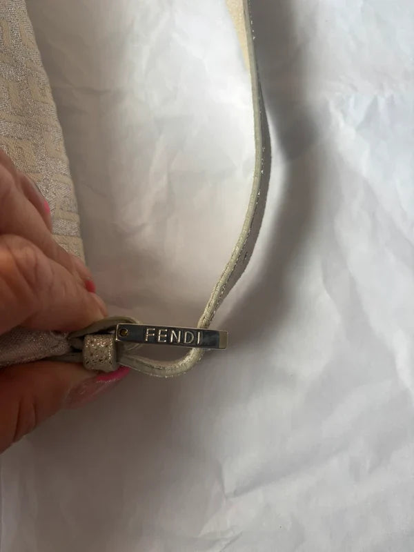 Fendi metallic Zucchino baguette in silver