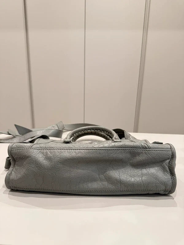 Balenciaga grey city leather handbag.
