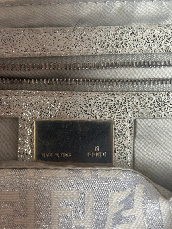 Fendi metallic Zucchino baguette in silver