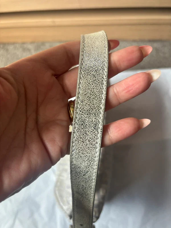 Fendi metallic Zucchino baguette in silver