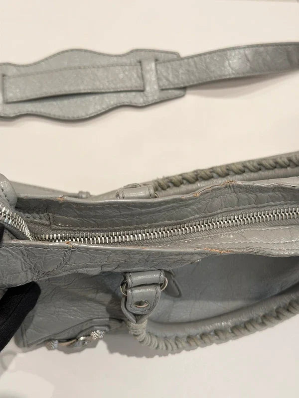 Balenciaga grey city leather handbag.