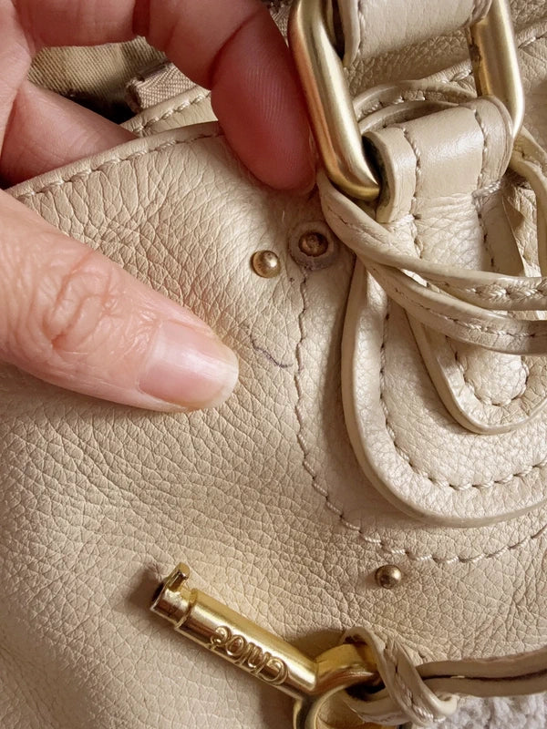 Genuine Chloe Paddington Leather Handbag - Cream