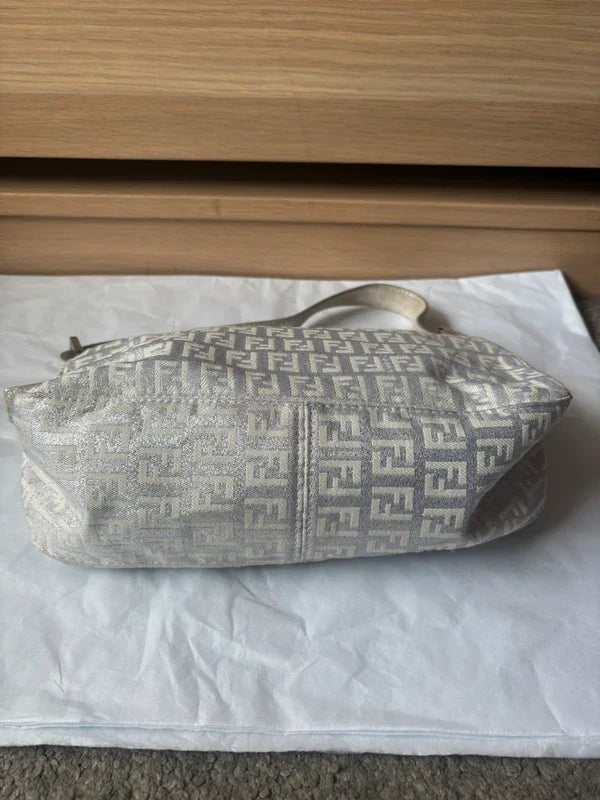 Fendi metallic Zucchino baguette in silver