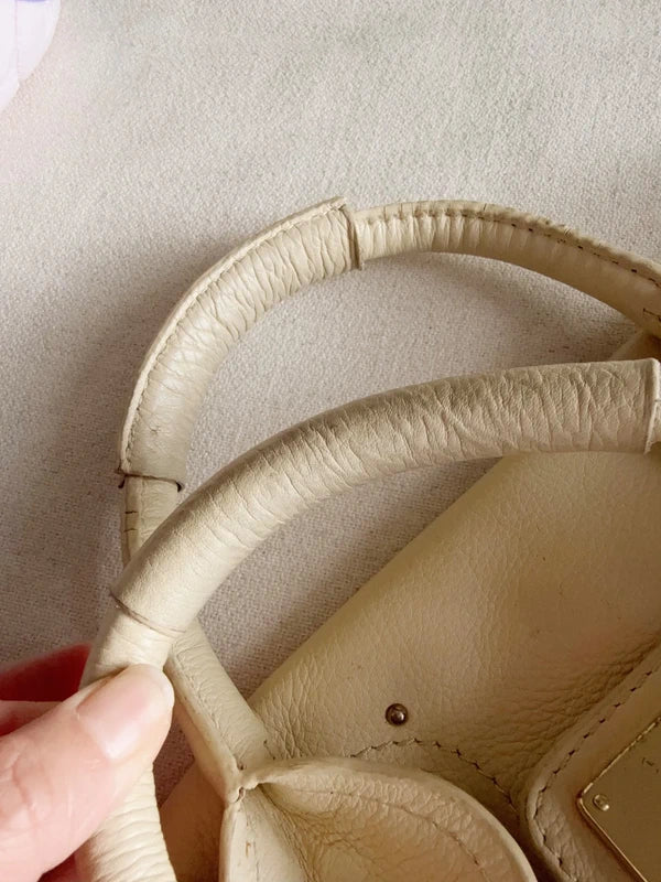 Genuine Chloe Paddington Leather Handbag - Cream