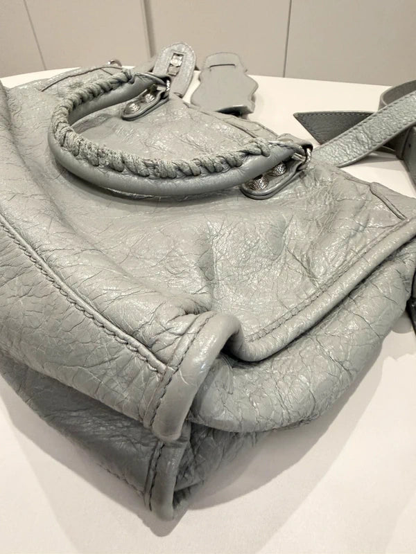Balenciaga grey city leather handbag.