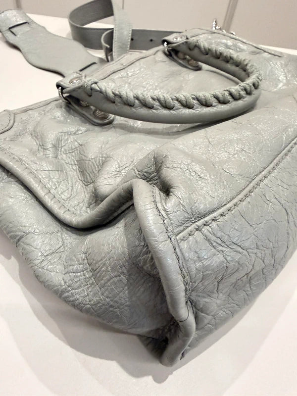 Balenciaga grey city leather handbag.
