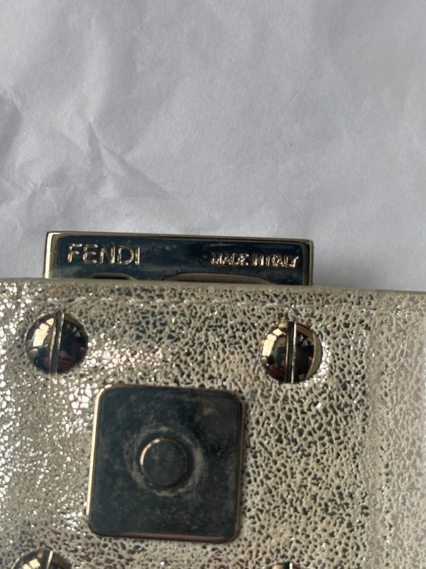 Fendi metallic Zucchino baguette in silver