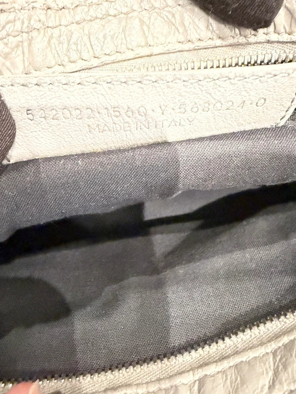 Balenciaga grey city leather handbag.