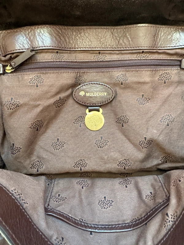 Mulberry Oversized Alexa Chocolate Brown Leather Satchel Bag